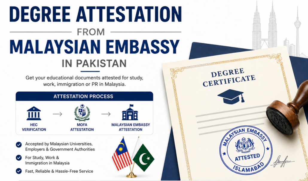 Degree attestation from Malaysian Embassy in Pakistan